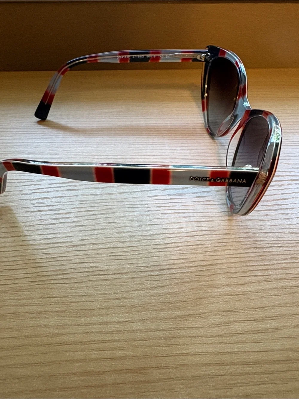 Dolce & Gabbana Women's Cat-Eye Sunglasses in Red, Blue & White
